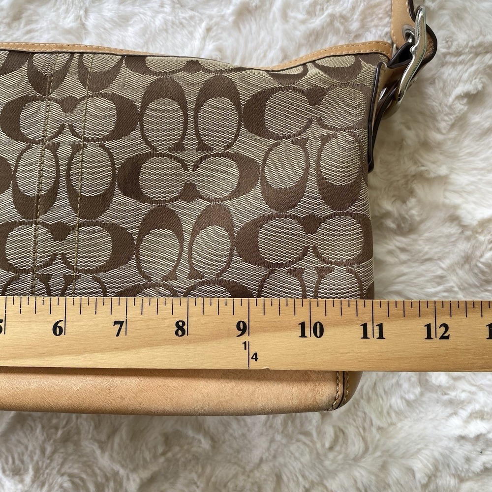 Vintage Coach Signature Logo East West Bag Jacquard C 9363 Y2K Hobo Shoulder Bag - Picture 10 of 16